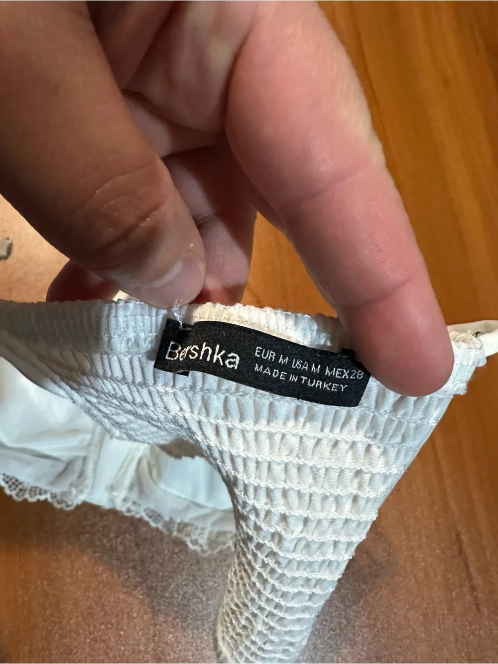 Bershka Lace Trim Satin Bustier Top White Size Medium